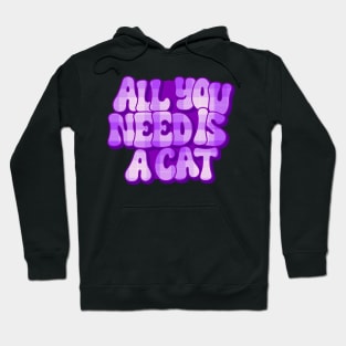 All You Need Is A Cat Plaid Text Hoodie